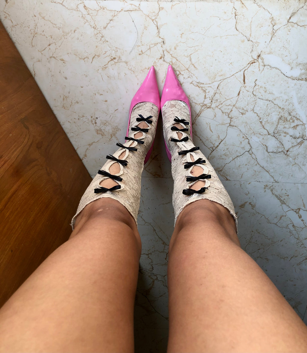 Lace little bow socks