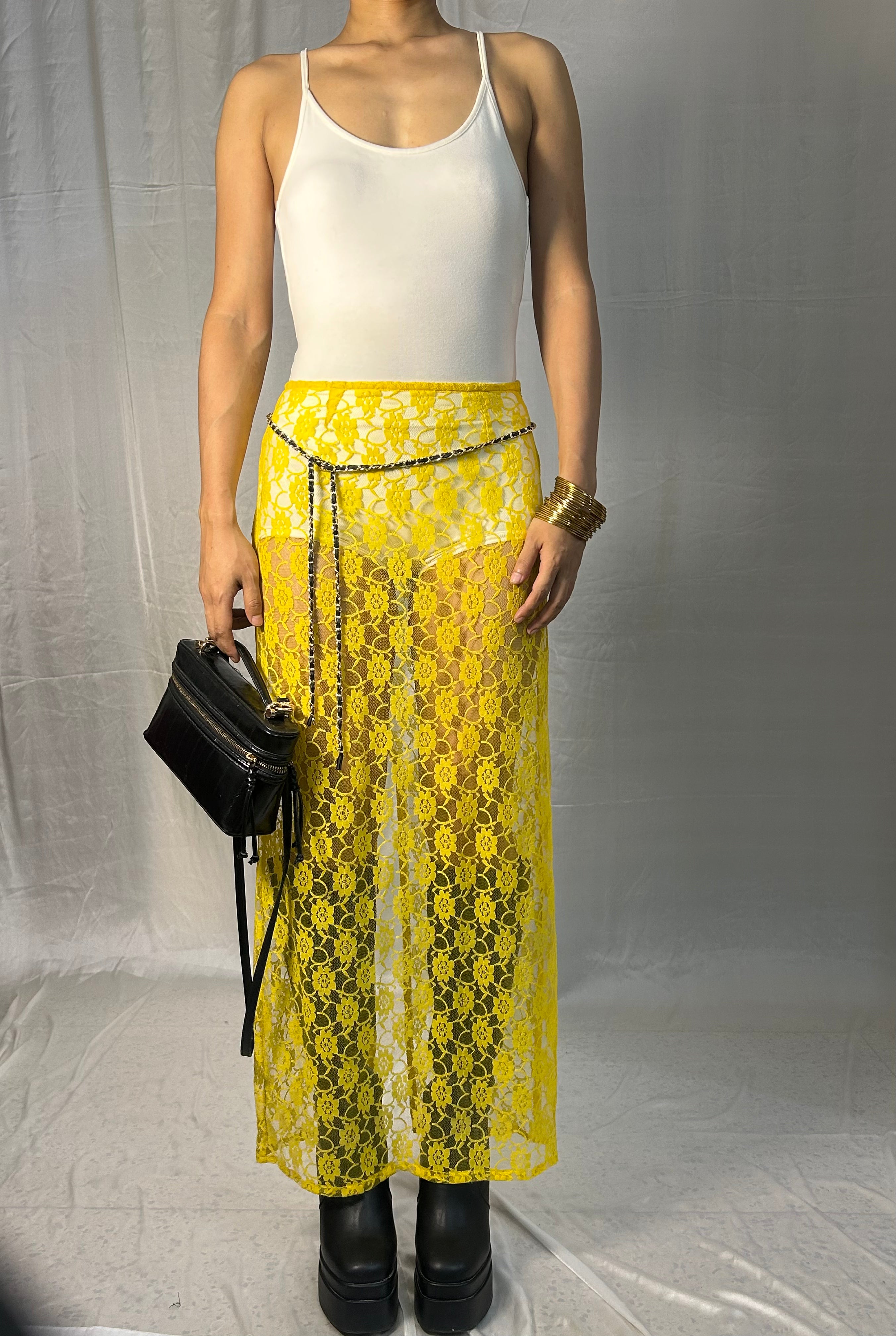 Lace straight fit maxi skirt