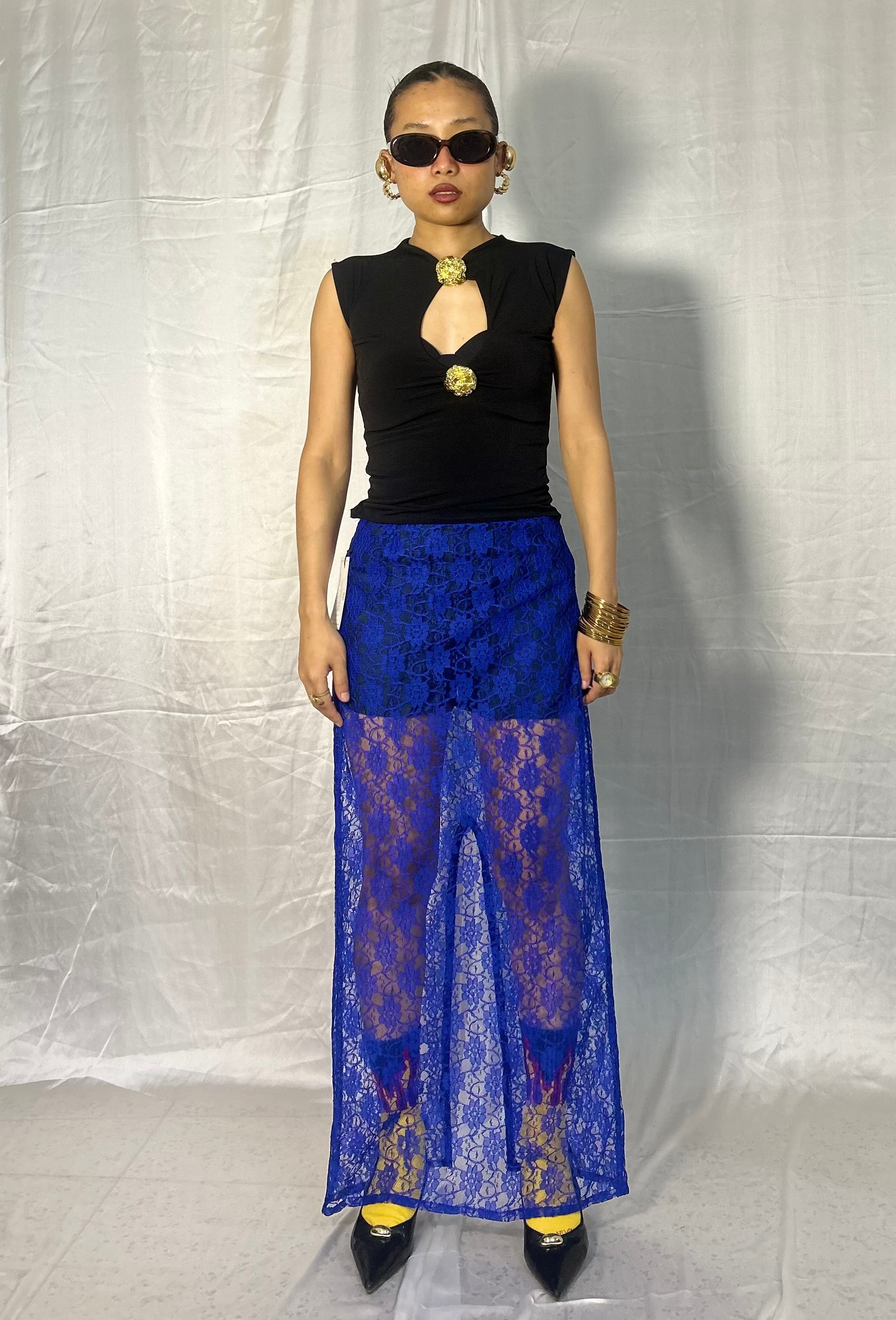 Lace straight fit maxi skirt