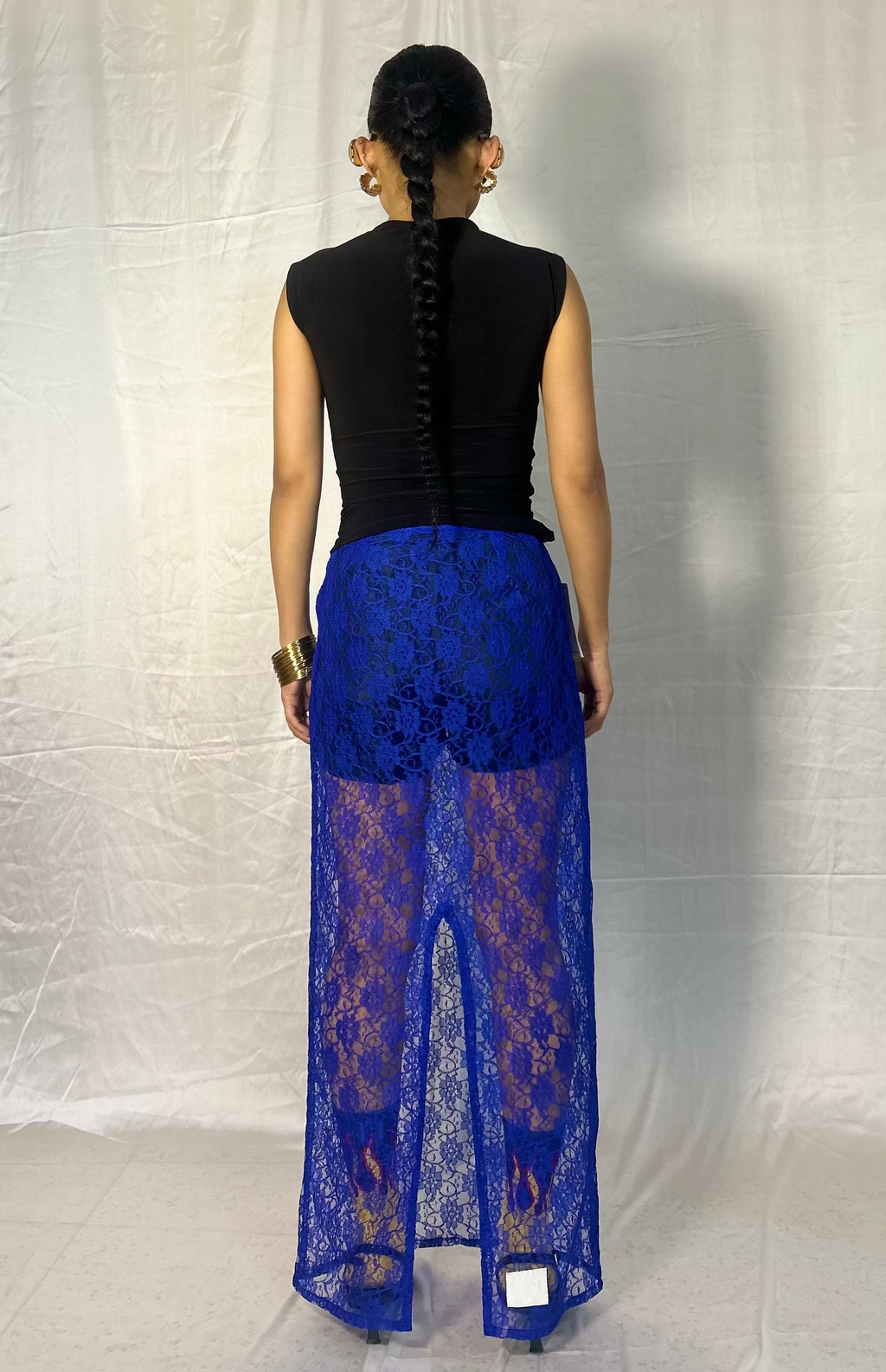 Lace straight fit maxi skirt
