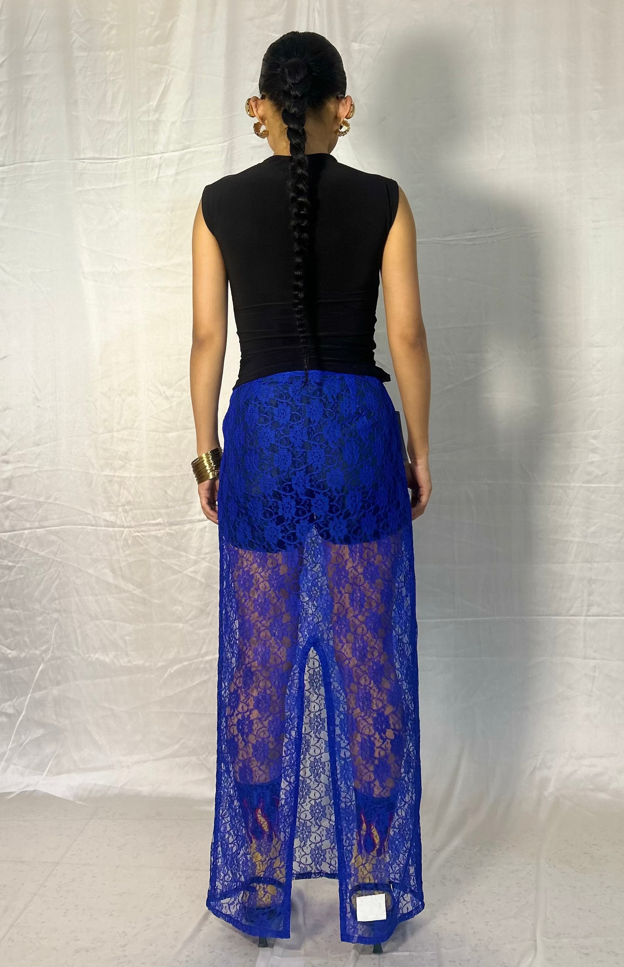 Lace straight fit maxi skirt