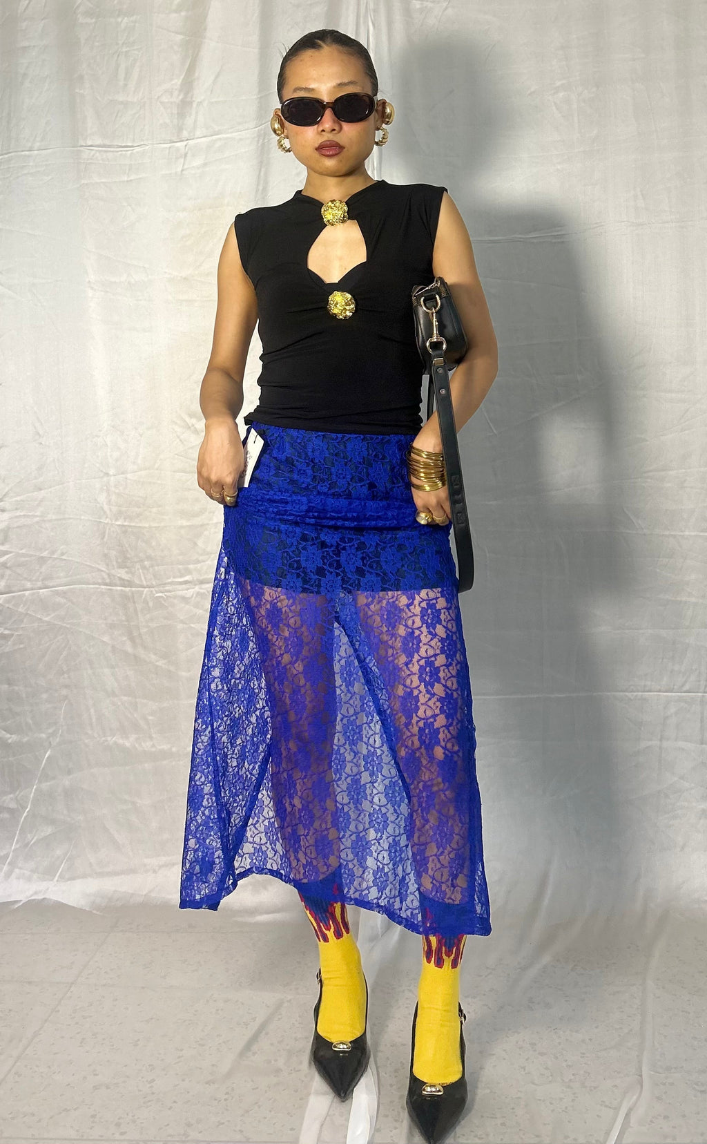 Lace straight fit maxi skirt