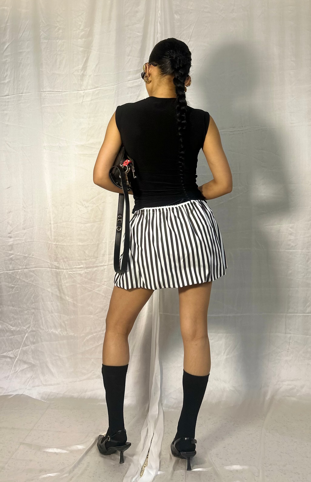 Drawstring bubble skirt