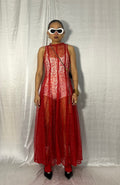 Panelled lace maxi dress