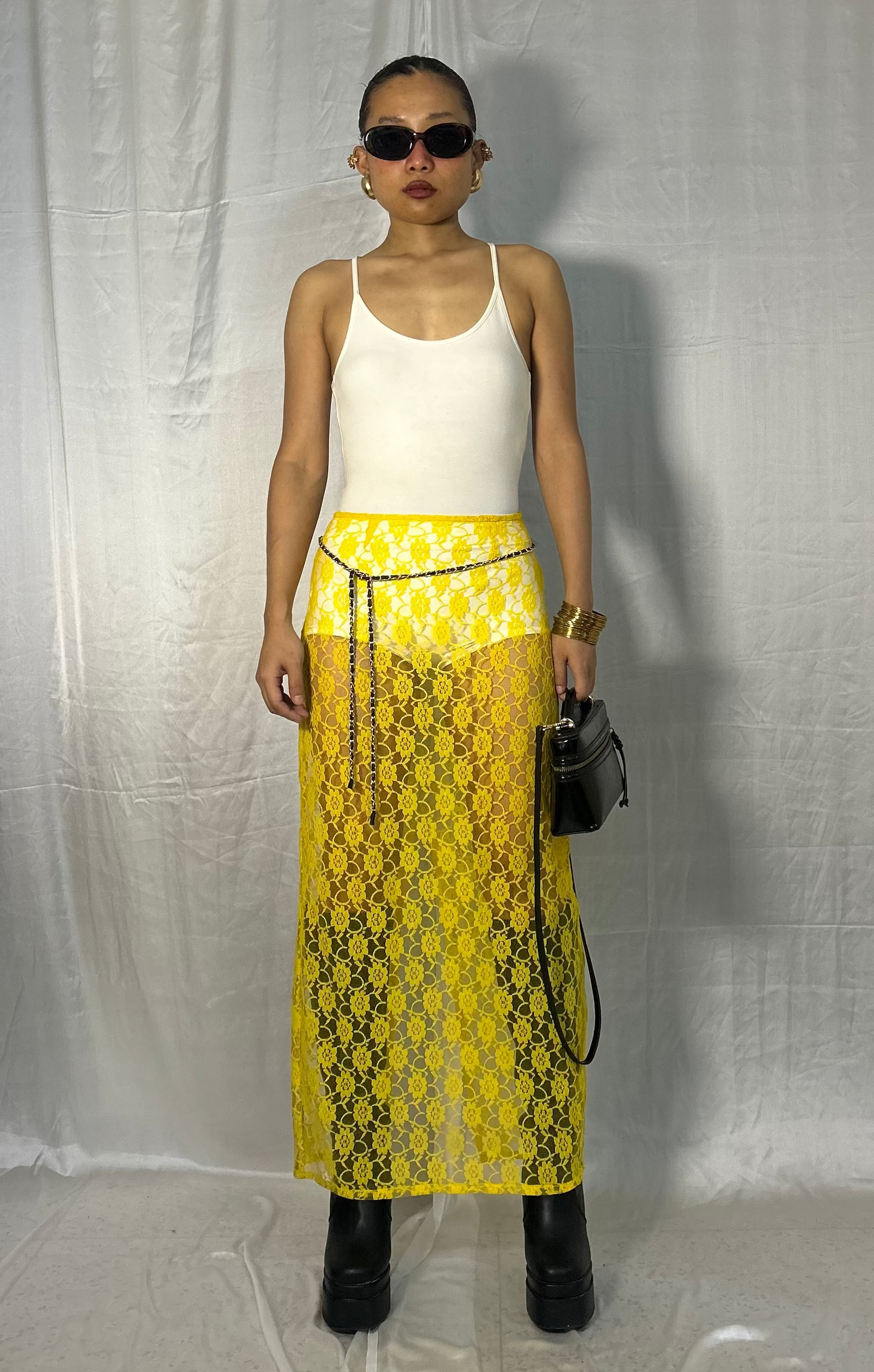 Lace straight fit maxi skirt