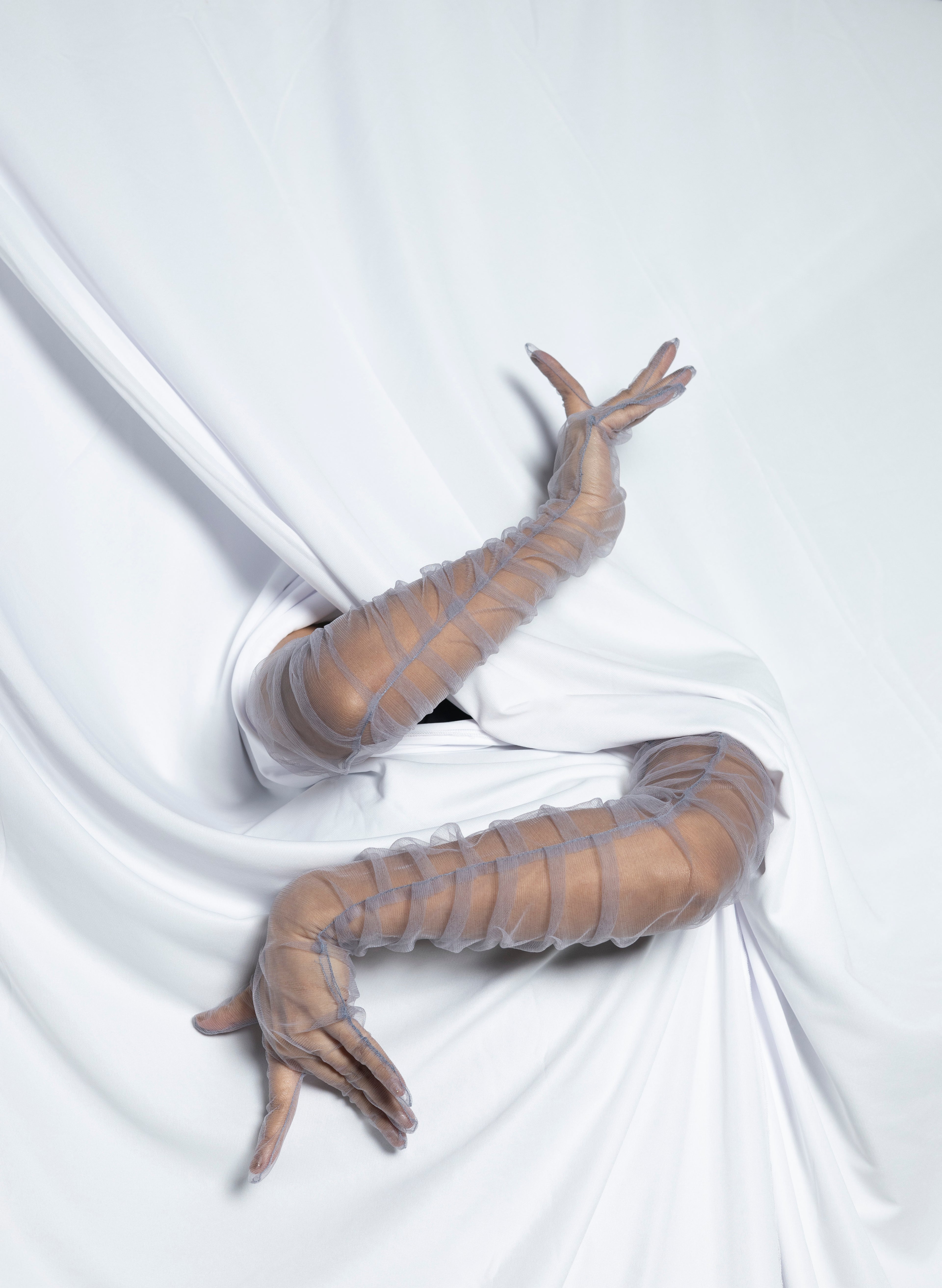 Silver See-Thru Gloves