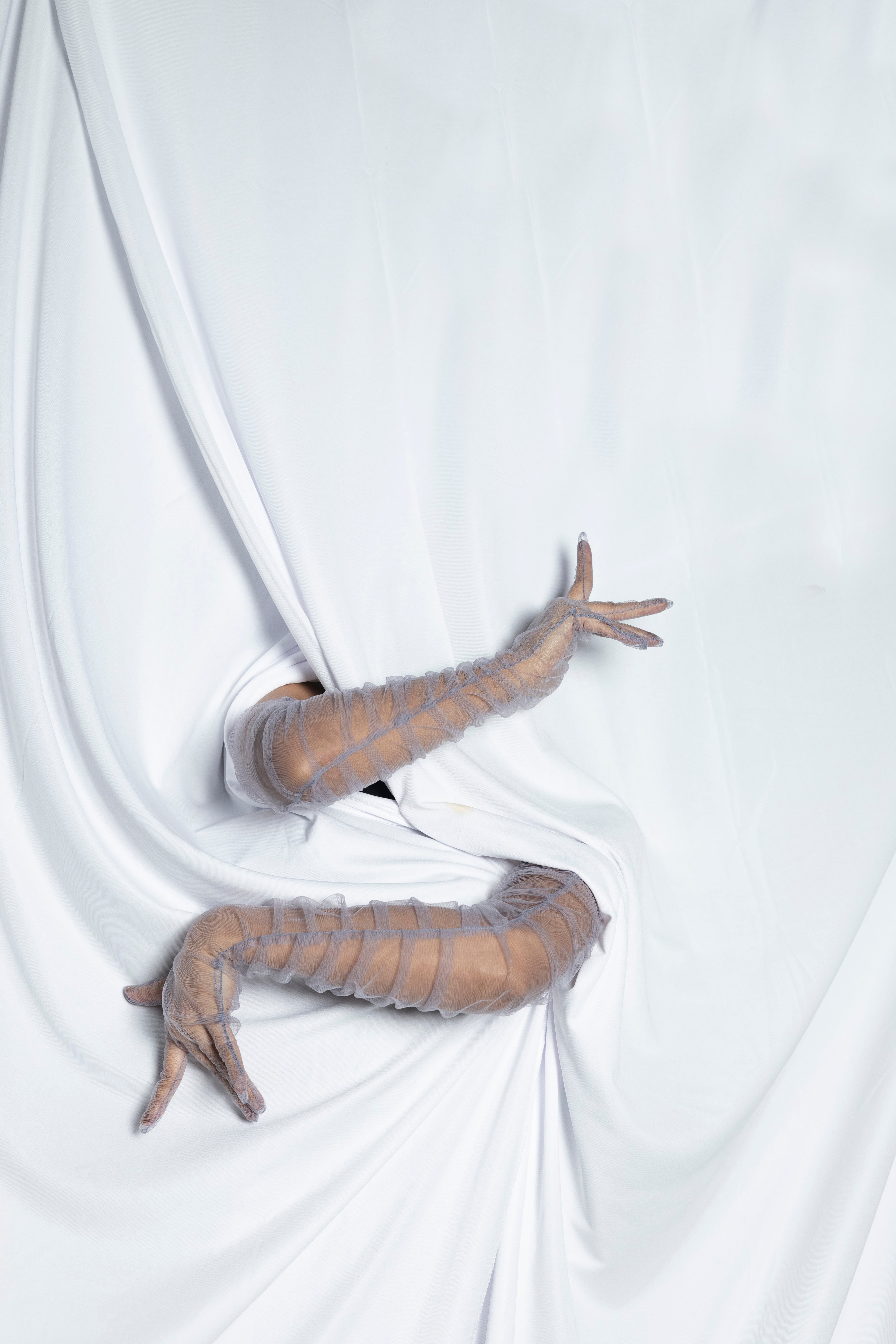 Silver See-Thru Gloves