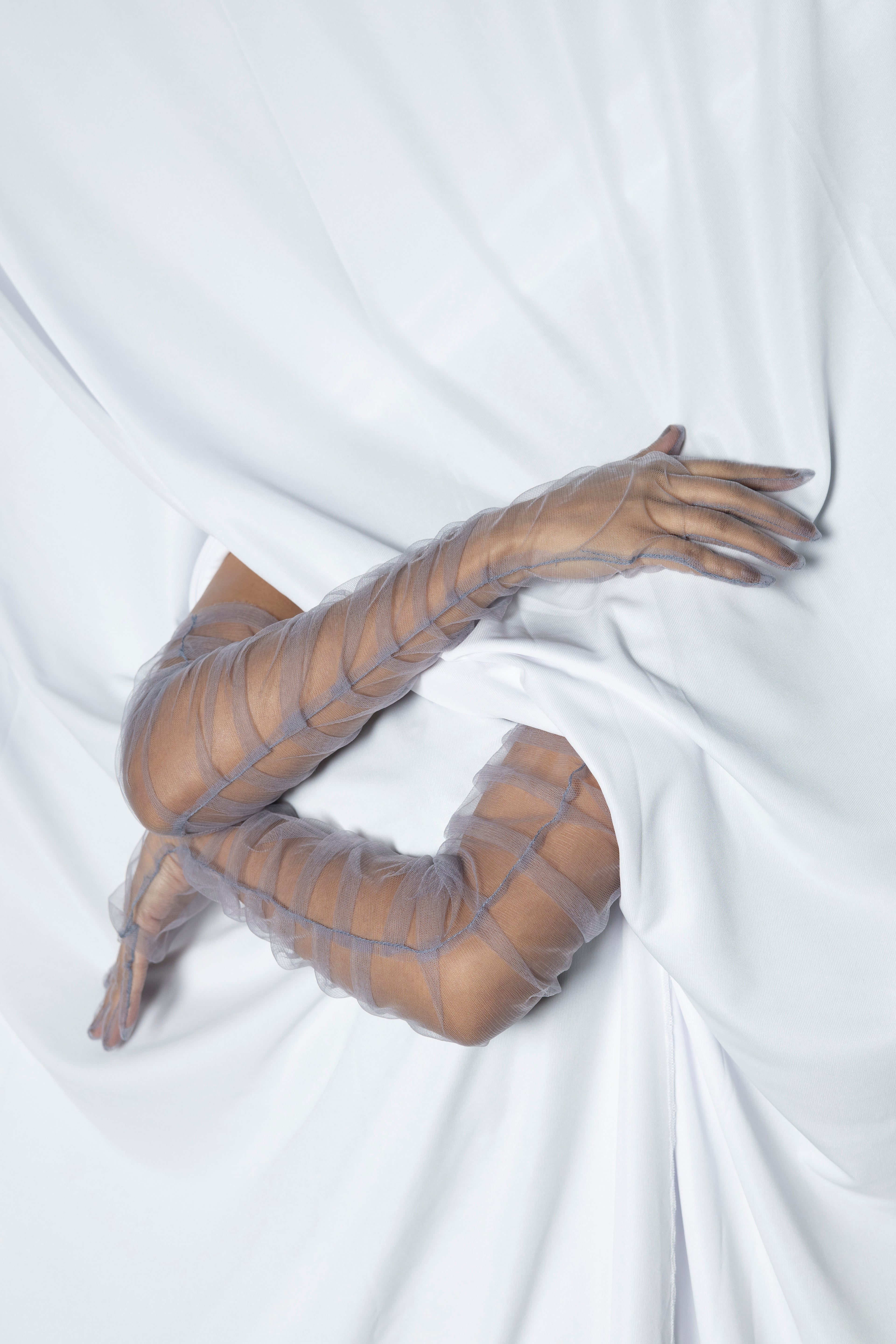 Silver See-Thru Gloves