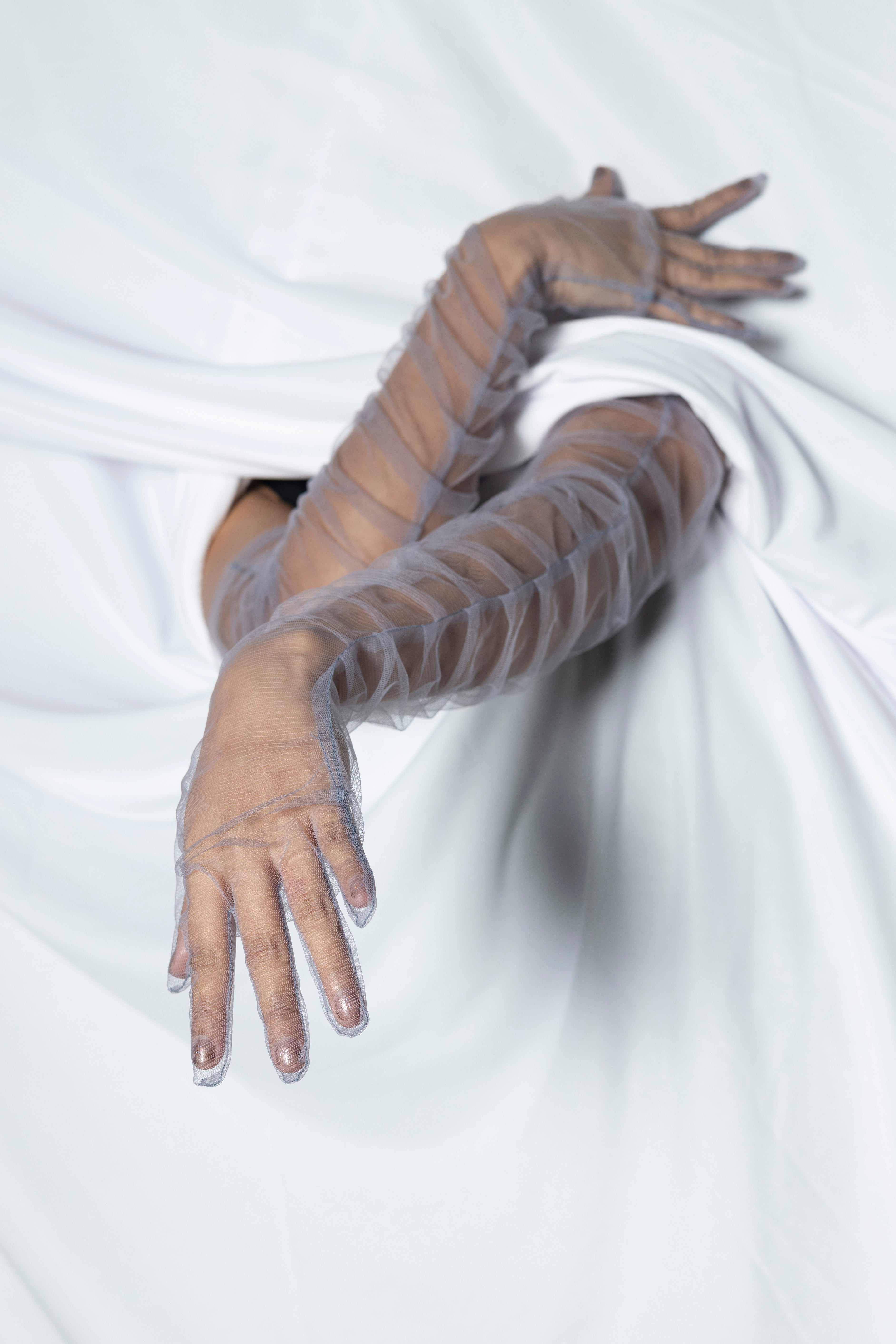 Silver See-Thru Gloves