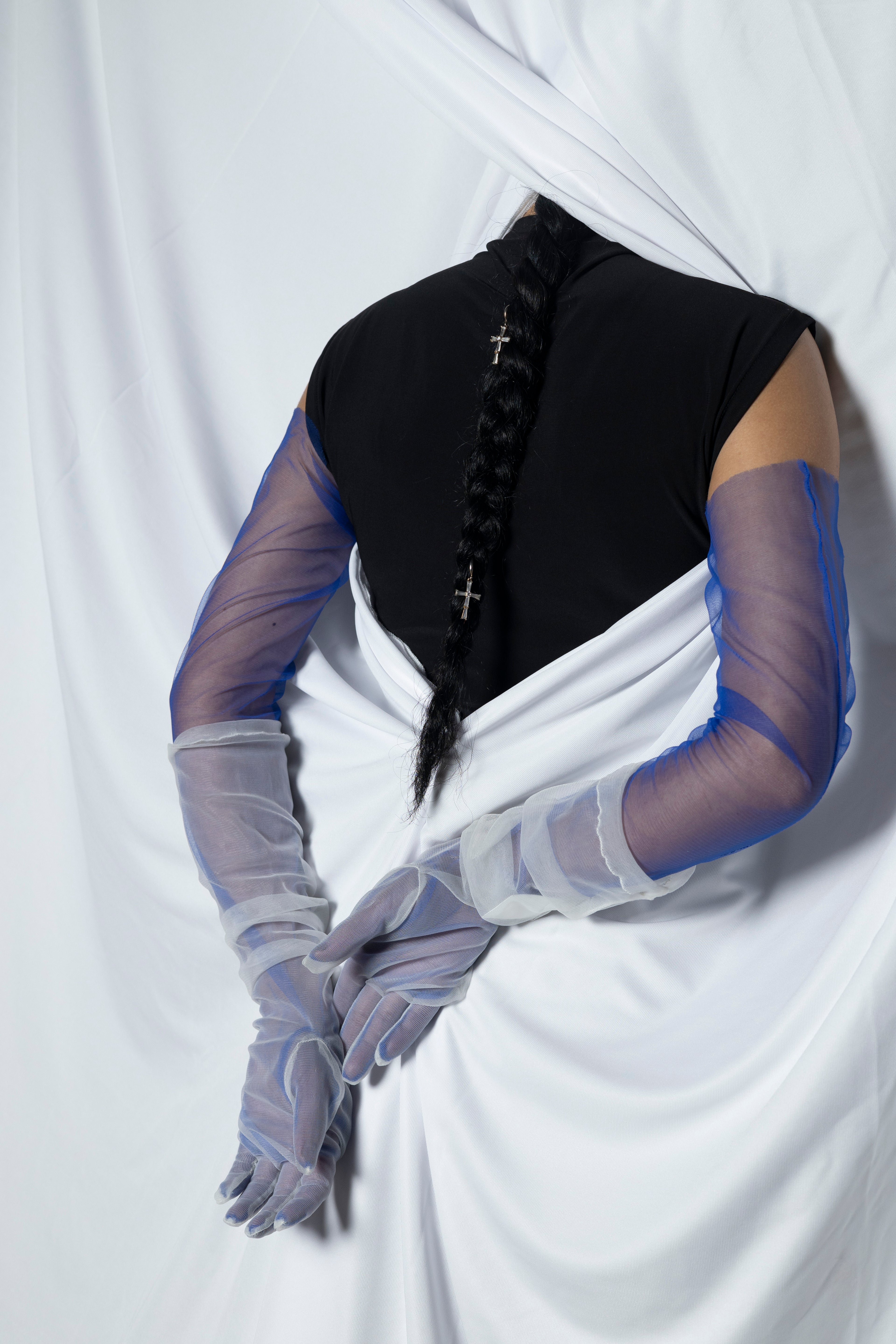 Electric Blue mesh Gloves