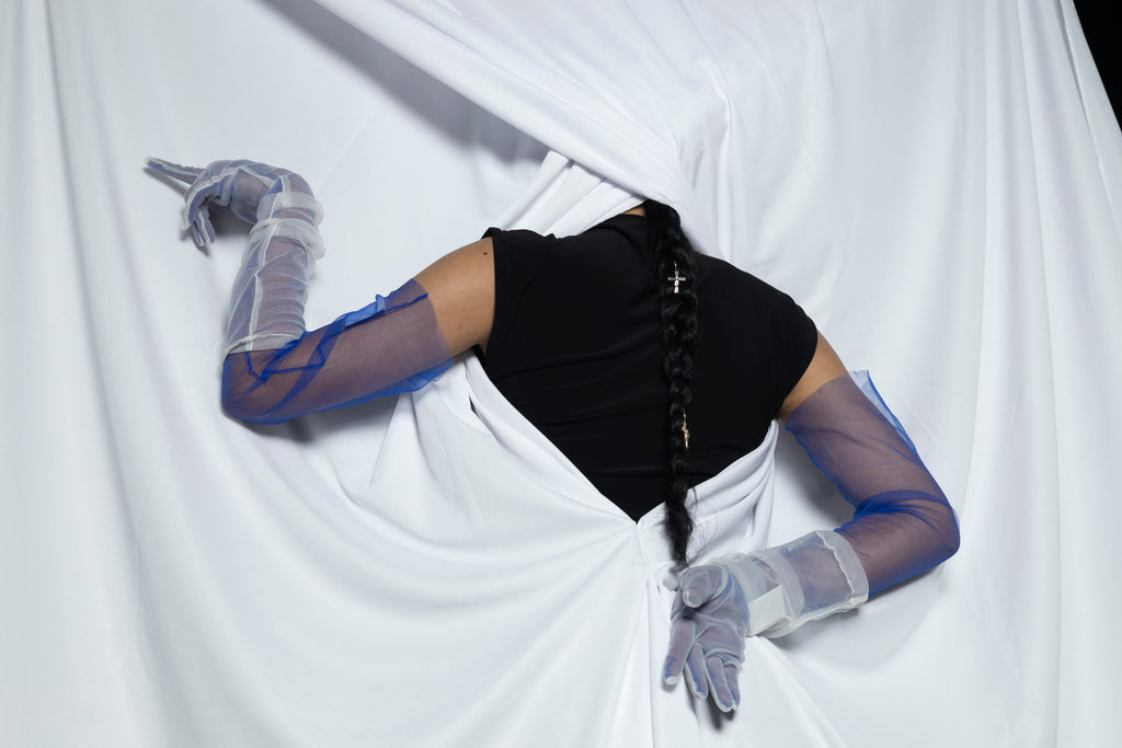 Electric Blue mesh Gloves